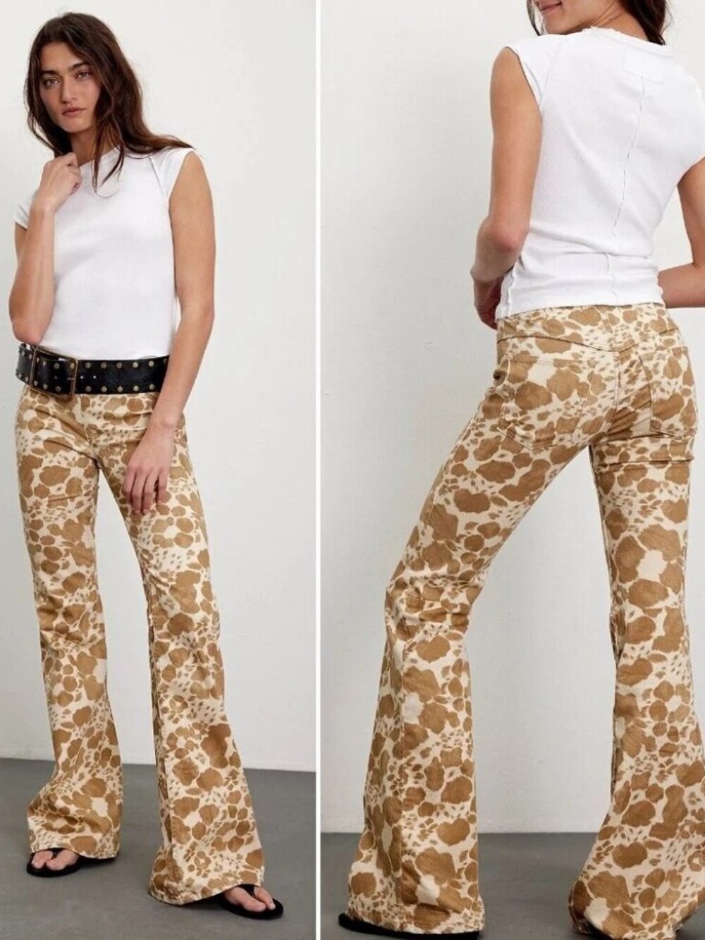 We The Free Penny Pull-On Printed Flare Jeans size 33